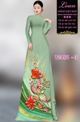Vải áo dài hoa in 3D
