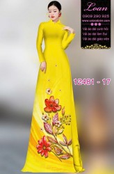 Vải áo dài hoa in 3D