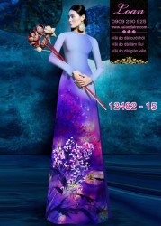 Vải áo dài hoa lan nhí in 3D