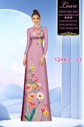 Vải áo dài hoa cúc in 3D