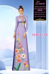 Vải áo dài hoa cúc in 3D