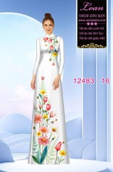 Vải áo dài hoa cúc in 3D