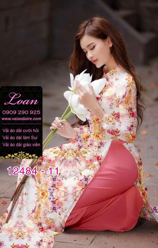 Vải áo dài hoa nhí đẹp