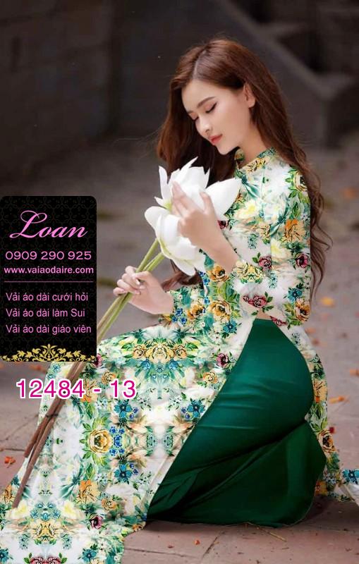 Vải áo dài hoa nhí đẹp