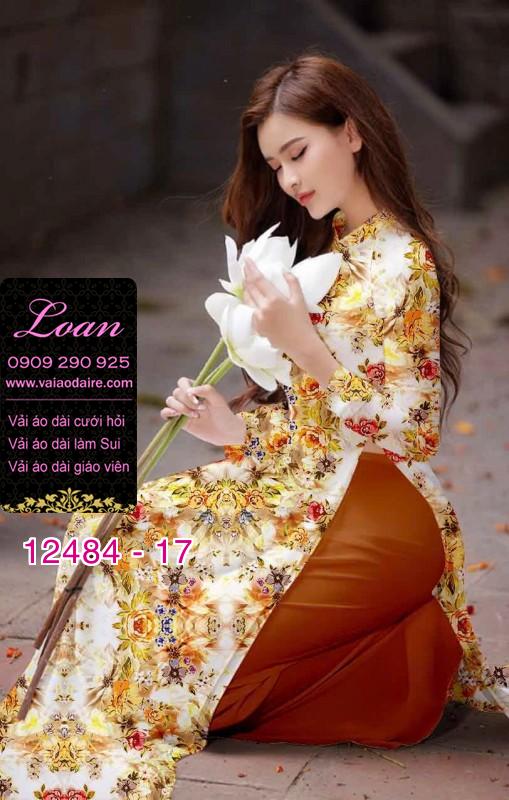 Vải áo dài hoa nhí đẹp