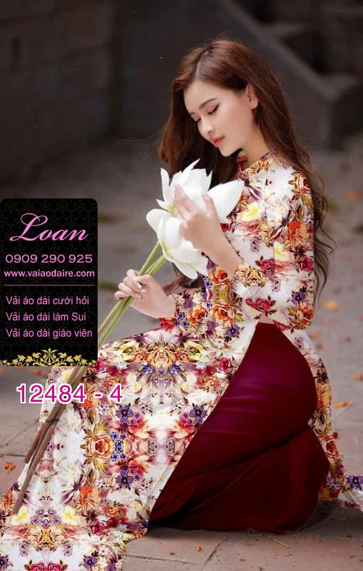 Vải áo dài hoa nhí đẹp