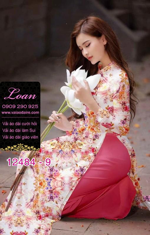 Vải áo dài hoa nhí đẹp