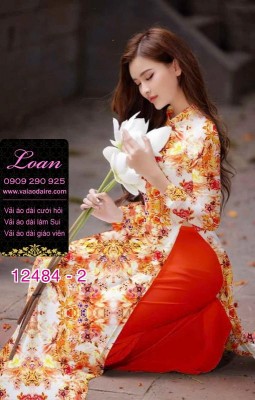 Vải áo dài hoa nhí đẹp-DT 12484