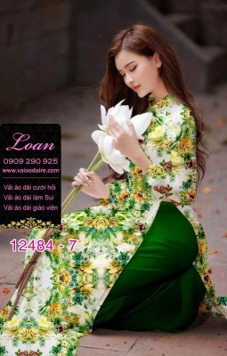 Vải áo dài hoa nhí đẹp-DT 12484