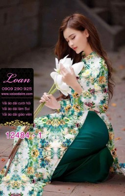 Vải áo dài hoa nhí đẹp-DT 12484