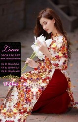 Vải áo dài hoa nhí đẹp