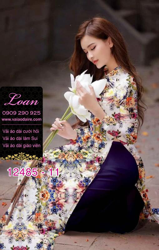 Vải áo dài hoa nhí đẹp
