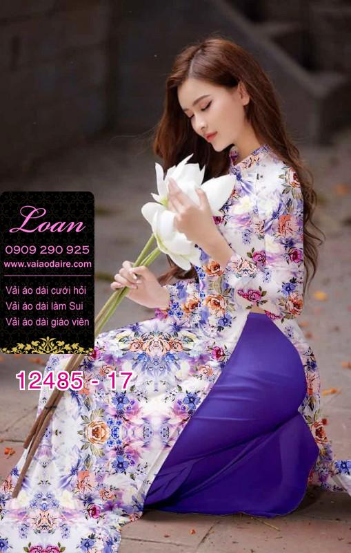 Vải áo dài hoa nhí đẹp