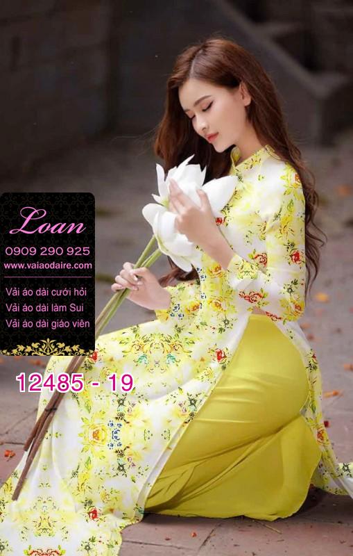Vải áo dài hoa nhí đẹp