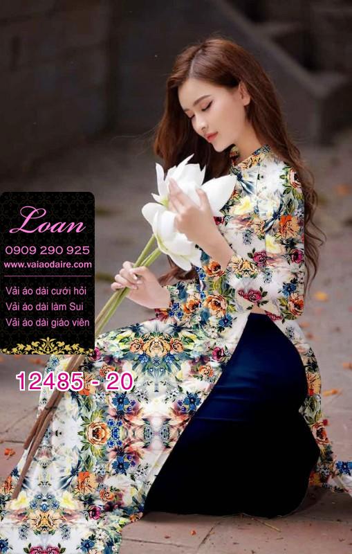 Vải áo dài hoa nhí đẹp