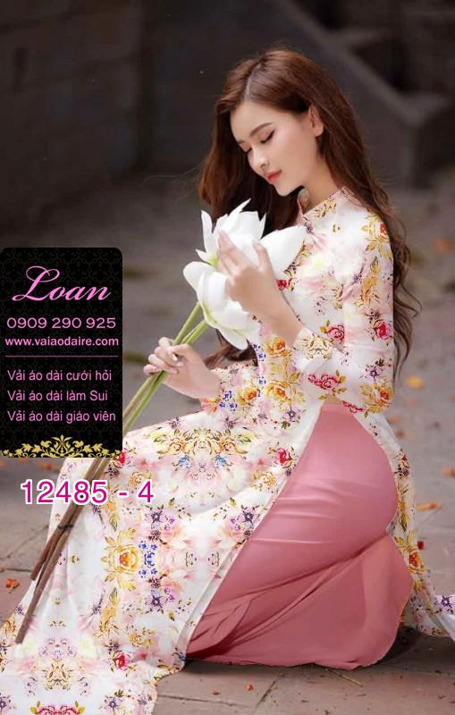 Vải áo dài hoa nhí đẹp