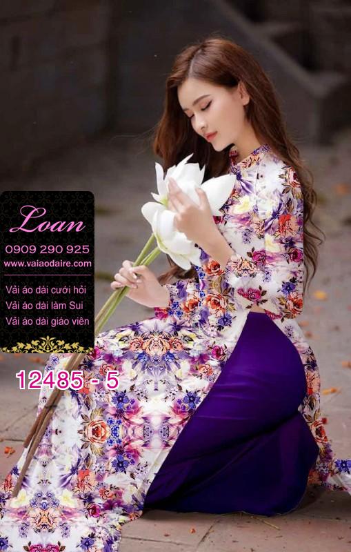 Vải áo dài hoa nhí đẹp