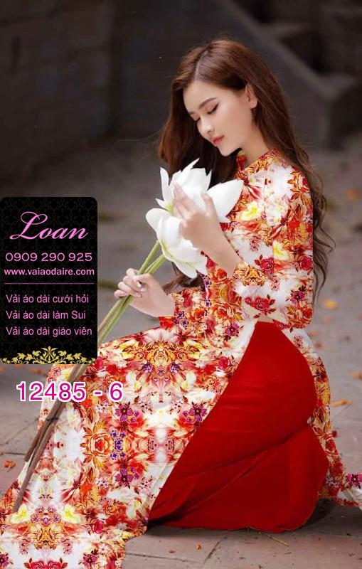 Vải áo dài hoa nhí đẹp