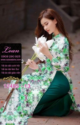Vải áo dài hoa nhí đẹp-DT 12485