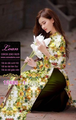 Vải áo dài hoa nhí đẹp-DT 12485