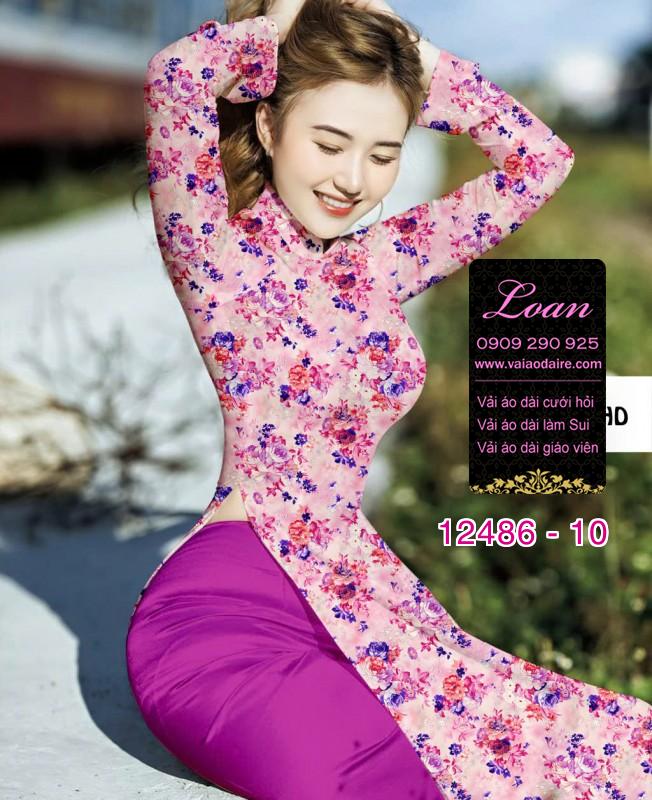 Vải áo dài hoa nhí đẹp