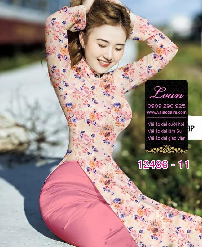 Vải áo dài hoa nhí đẹp