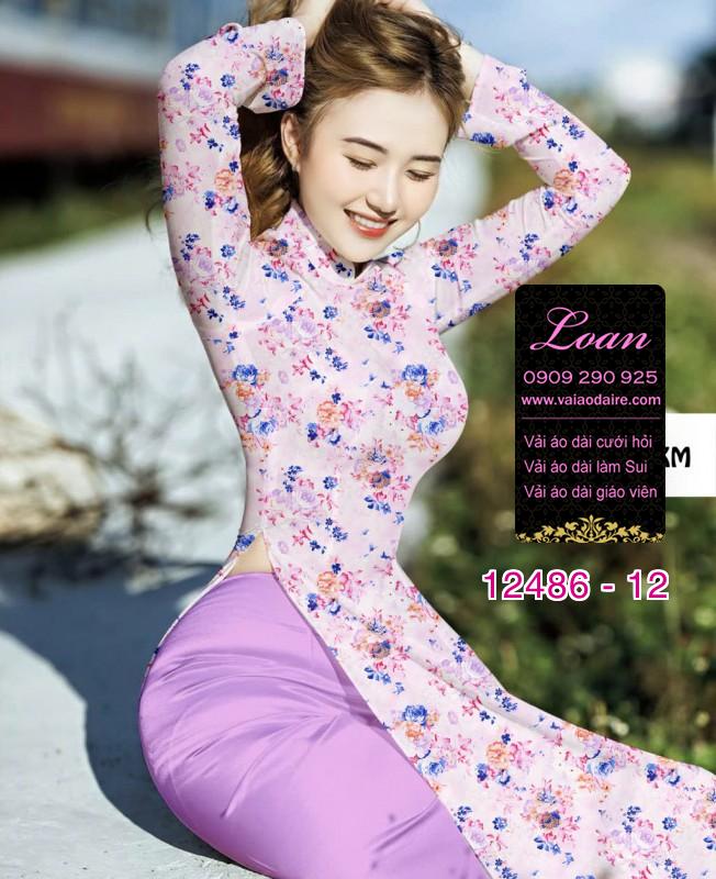 Vải áo dài hoa nhí đẹp
