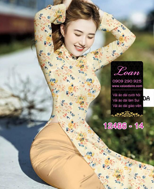 Vải áo dài hoa nhí đẹp