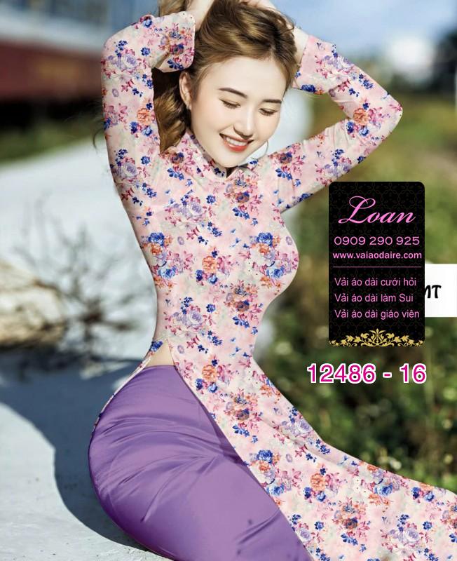Vải áo dài hoa nhí đẹp