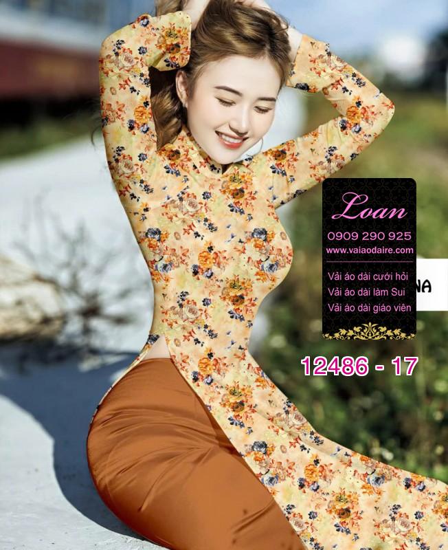 Vải áo dài hoa nhí đẹp