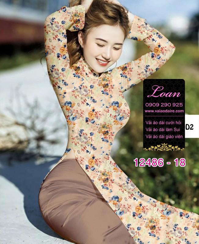 Vải áo dài hoa nhí đẹp