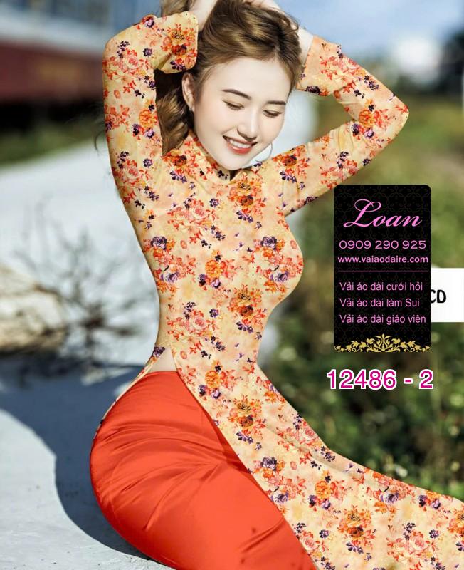Vải áo dài hoa nhí đẹp