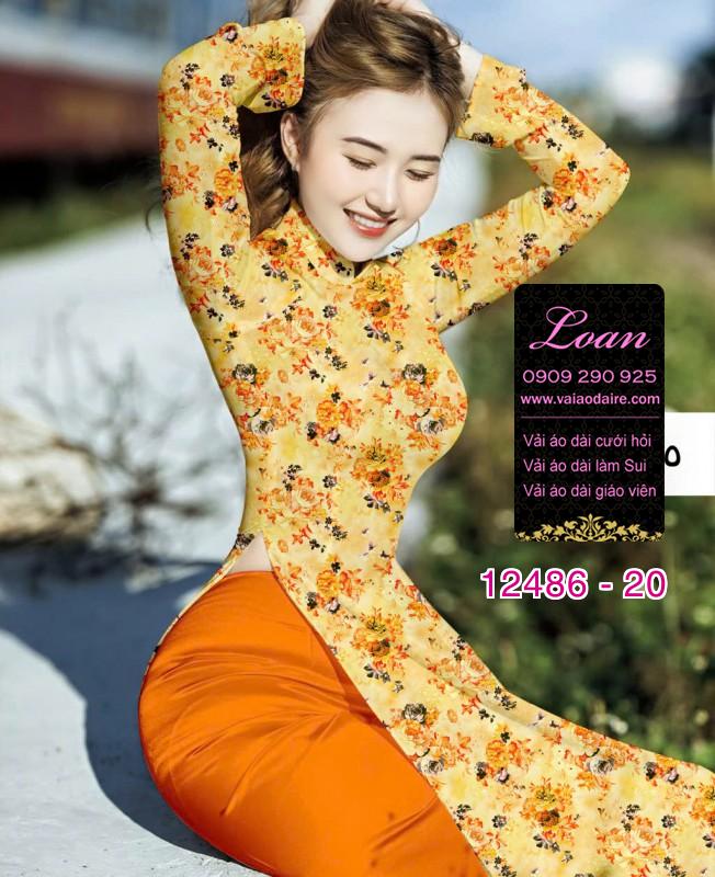 Vải áo dài hoa nhí đẹp