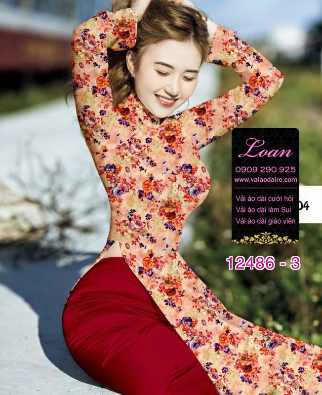 Vải áo dài hoa nhí đẹp