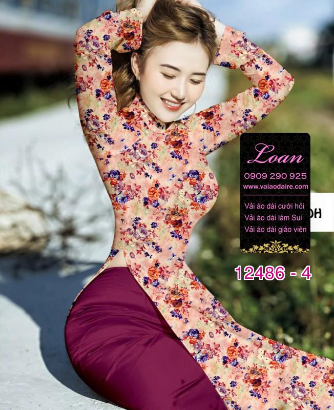 Vải áo dài hoa nhí đẹp