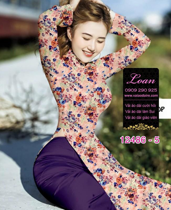 Vải áo dài hoa nhí đẹp