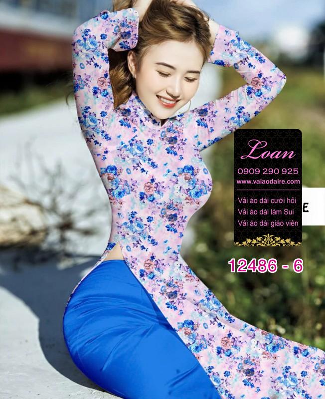 Vải áo dài hoa nhí đẹp