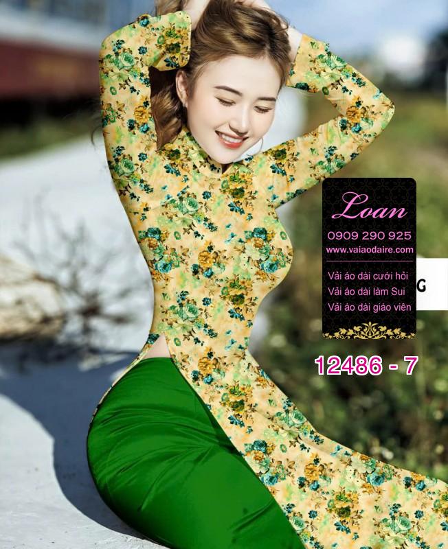 Vải áo dài hoa nhí đẹp