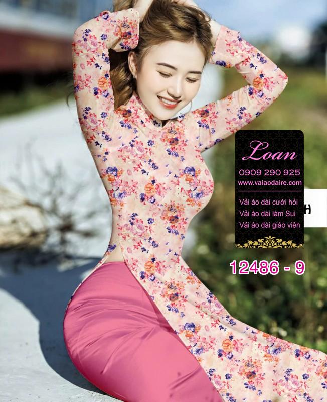 Vải áo dài hoa nhí đẹp