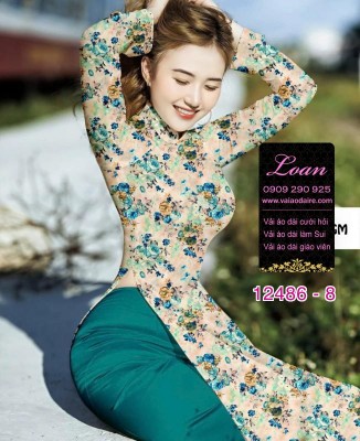 Vải áo dài hoa nhí đẹp-DT 12486