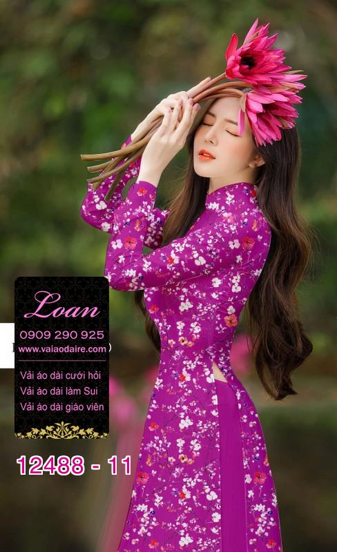 Vải áo dài hoa nhí đẹp