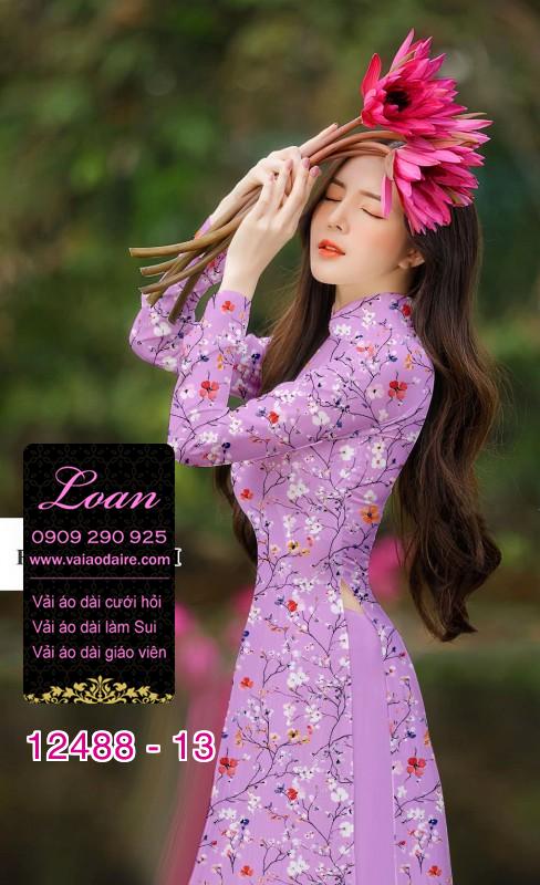 Vải áo dài hoa nhí đẹp