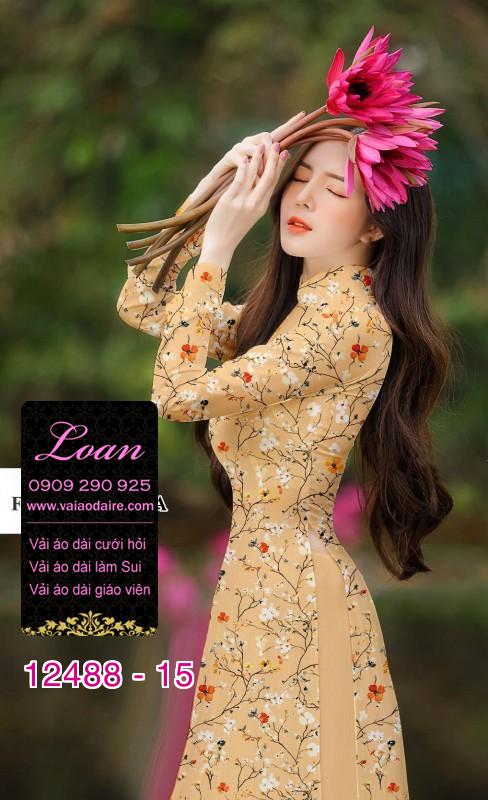Vải áo dài hoa nhí đẹp