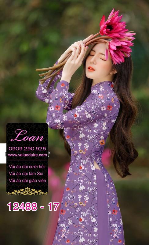Vải áo dài hoa nhí đẹp