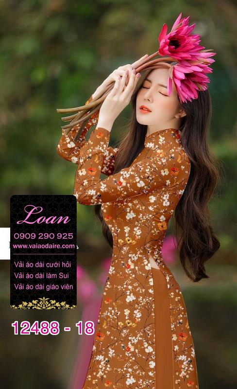 Vải áo dài hoa nhí đẹp