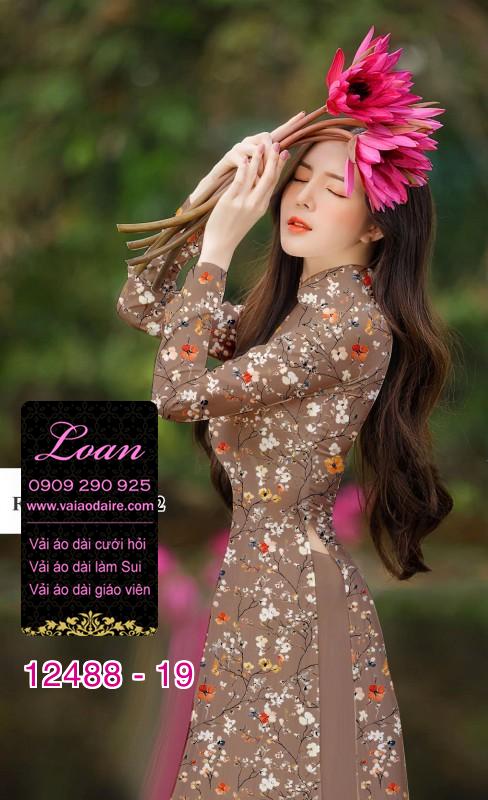 Vải áo dài hoa nhí đẹp