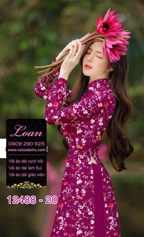 Vải áo dài hoa nhí đẹp