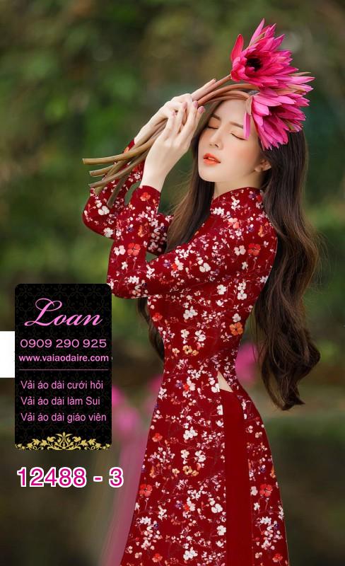 Vải áo dài hoa nhí đẹp