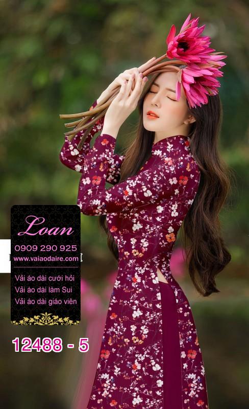 Vải áo dài hoa nhí đẹp