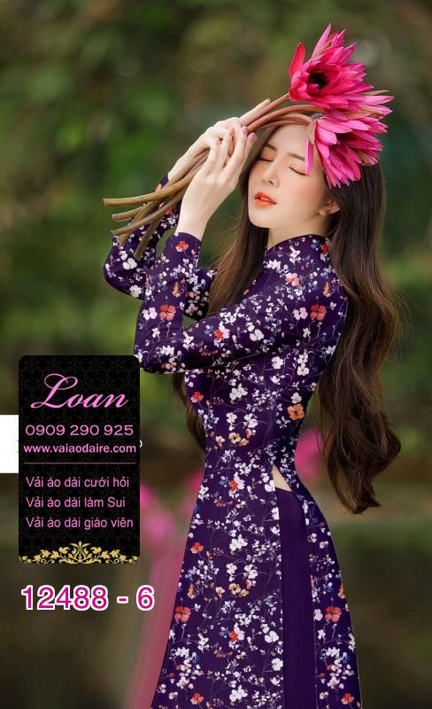 Vải áo dài hoa nhí đẹp